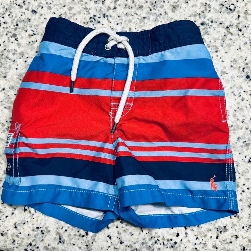 X 2 LIKE NEW/EUC Ralph Lauren Toddler Swim Trunks- Size 12 Months - Picture 6 of 13